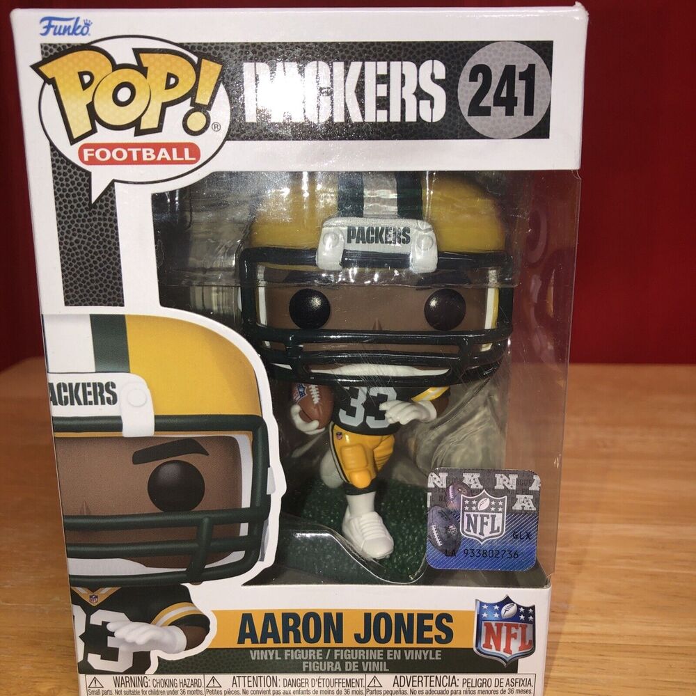 Aaron Jones Pop Football NFL Green Bay Packers Funko Pop 241 With Protector